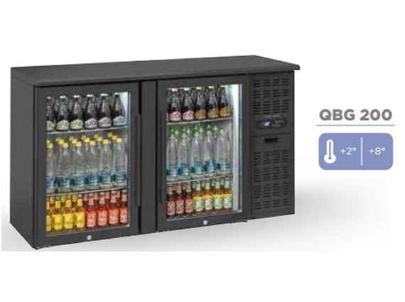 Retrobanco refrigerato 2 porte vetro QBG 200